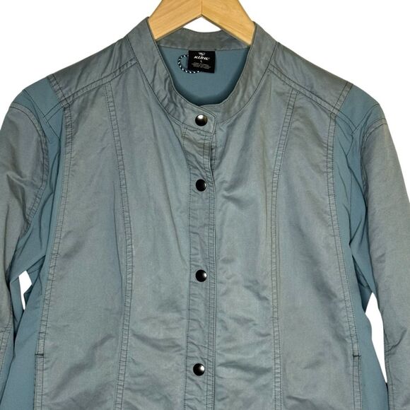 Kuhl Women's Luna Moto Snap Front Jacket Blue Green Edgy Biker Gorpcore Sz Lg - Picture 2 of 8